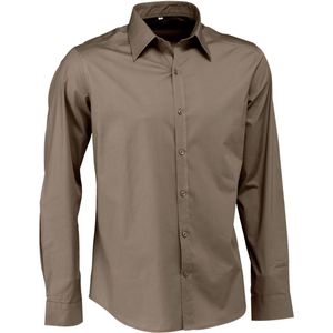 JOBELINE Herenoverhemd Bruce lange mouw; Kledingmaat 45/46; taupe