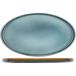 Cosy & Trendy Bord plat Quintana ovaal; 35.5x23.5 cm (LxB); blauw; ovaal; 2 stuk / verpakking