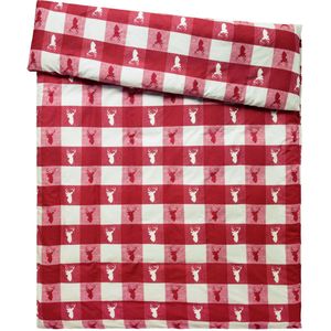 ERWIN M. Dekbedovertrek Villach; 140x200 cm (BxL); rood/wit