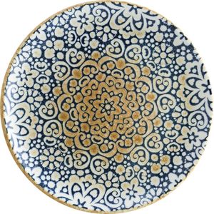 Bonna Plat bord Alhambra; 25 cm (Ø); blauw/wit/bruin; rond; 12 stuk / verpakking