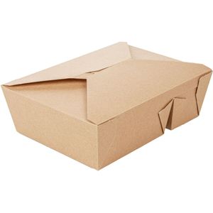 The Pack Lunchbox The Pack Met twee vakken van 1320 en 660 ml.; 1980ml, 19.6x14x6.2 cm (LxBxH); bruin; rechthoekig; 50 stuk / verpakking
