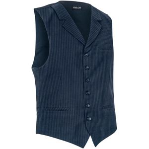 JOBELINE Heren gilet Pinstripe; Kledingmaat 48; donkerblauw