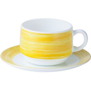ARC Koffiekop Brush; 190ml, 7.7x5.8 cm (ØxH); geel; rond; 12 stuk / verpakking