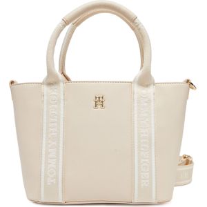 Handtasche Tommy Hilfiger Th Logotape Mini Tote AW0AW17201 Écru