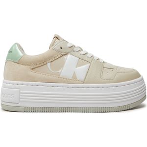Sneakers Calvin Klein Jeans Bold Platf Low Lace Mix Nbs Mtr YW0YW01482 Écru