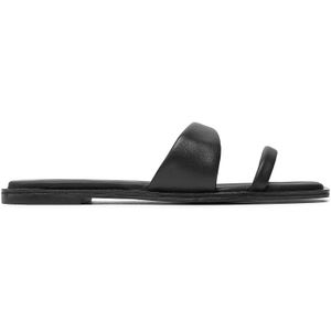 Pantoletten Calvin Klein Flat Slide Lth HW0HW02071 Schwarz