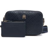 Handtasche Tommy Hilfiger Th Distinct Camera Bag Mono AW0AW17221 Dunkelblau