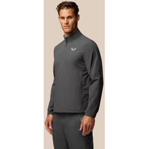 Heren Golf Lange Mouw Flex Gewoven Half Rits Top - Gunmetal