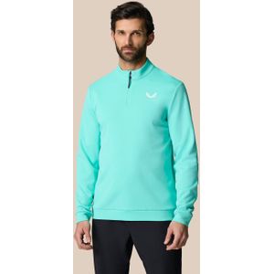 Golf Club Classic Halve Rits Top - Licht Aqua