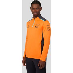 McLaren Heren Shirt Met ¼ Rits - Papaya Oranje