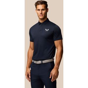 Golf Pinnacle Pique Gestreepte Polo - Marineblauw