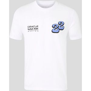 Oracle Red Bull Racing Unisex Yuki Tsunoda Wave Graphic T-shirt - White