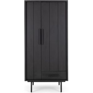 Jayden - Garderobekast - Zwart - Mango Hout - Modern Design