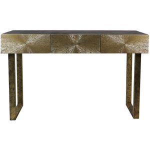 Console tafel - 120x38x75 - Zwart/goud - Metaal