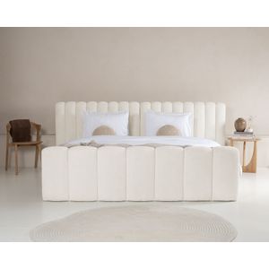 Adore - Chique Design Bed - Beige - Teddy Bouclé Stof