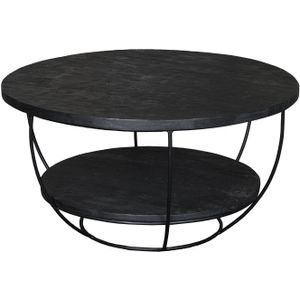 Livingfurn - Evan Norris - Salontafel - Zwart - Mangohout - Gecoat Staal