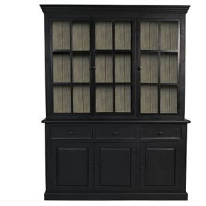 HSM Collection - Buffetkast Provence - 6 Deuren - 3 Lades - Glazen Draaideuren - Rustiek