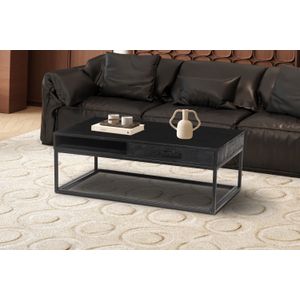 Salontafel - Zwart - Mangohout - 110 cm