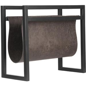 LABEL51 Magazinehouder - Antraciet - Leder