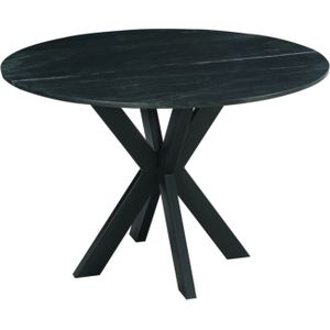 HSM Collection - Eettafel - Zwart - Marmer - Rond - Industrieel