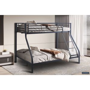 Twin - Stapelbed - Grijs - Hout - 90 x 200 cm