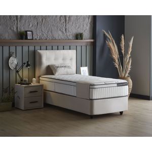 Opbergboxspring Modebedd Beige 90x200 - Eenpersoons