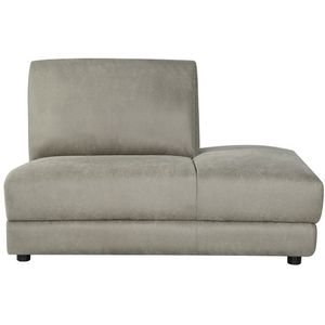LABEL51 Bank Tivoli - Taupe - Micro Suede - Ottomane Rechts Voorstaand