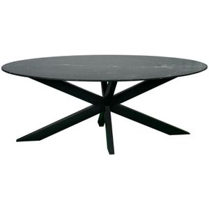 StarFurn Eetkamertafel Lynn Ovaal Zwart Marmer 200cm