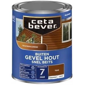 Cetabever Gevel Hout Snel Beits Transparant Teak 2,5 Liter