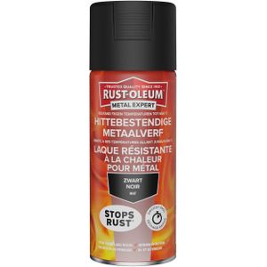 Rust-Oleum Hittebestendige Metaalverf Zwart Ral 9005 400ml Spuitbus