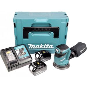 Makita Dbo180rtj 18v Li-ion Accu Excentrische Schuurmachine Set (2x 5.0ah Accu) In Mbox - 125mm Per Stuk