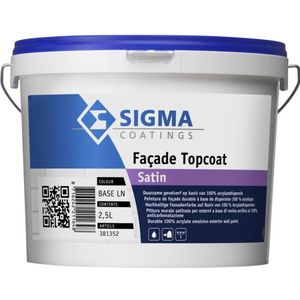 Sigma Sigmafacade Topcoat Satin - Op Kleur Gemengd - 2,5L