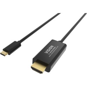 Vision - Professional - TC-2MUSBCHDMI-BL - 2 meter - USB C naar HDMI Type A - (Standaard) Zwart