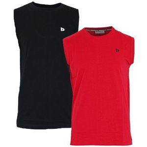 Donnay Donnay Heren - 2-Pack - Mouwloos T-shirt Stan - Zwart & Rood