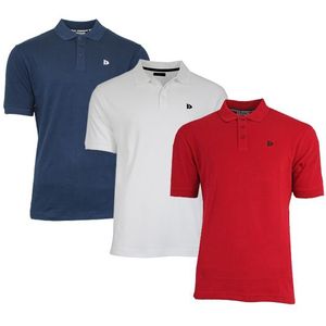 Donnay Donnay Heren - 3-Pack - Polo shirt Noah - Navy / Wit / Rood