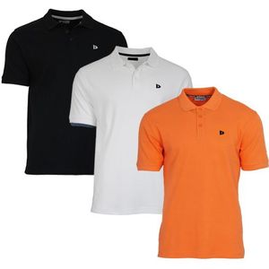 Donnay Donnay Heren - 3-Pack - Polo shirt Noah - Zwart / Wit / Apricot