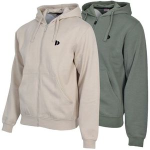 Donnay Donnay Heren - 2-Pack - Vest met capuchon Bruce - Sand & Jungle Green
