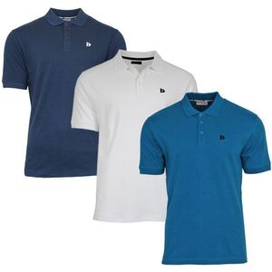 Donnay Donnay Heren - 3-Pack - Polo shirt Noah - Navy / Wit / Petrol Blue