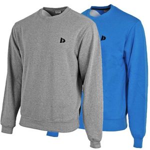 Donnay Donnay Heren - 2-Pack - Fleece Crew Sweater Dean - Zilvergrijs & True Blue