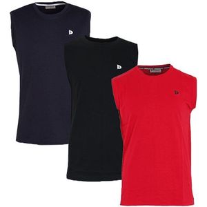 Donnay Donnay Heren - 3-Pack - Mouwloos T-shirt Stan - Navy/Zwart/Rood