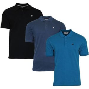 Donnay Donnay Heren - 3-Pack - Polo shirt Noah - Zwart / Navy / Petrol Blue