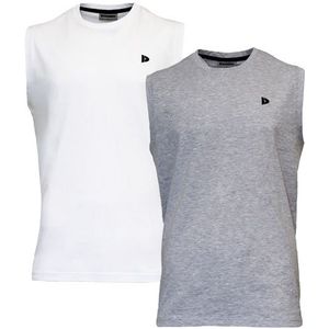 Donnay Donnay Heren - 2-Pack - Mouwloos T-shirt Stan - Wit & Lichtgrijs