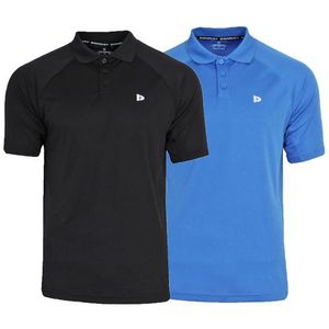 Donnay Donnay Heren - 2-Pack - Sport Polo Bjorn - Zwart & True Blue