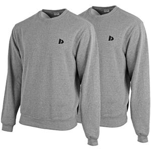 Donnay Donnay Heren - 2-Pack - Fleece Crew Sweater Dean - Zilvergrijs