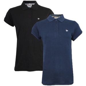 Donnay Donnay Dames - 2-Pack - Polo Shirt Lisa - Zwart & Donkerblauw
