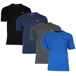 Donnay Donnay Heren - 4-Pack - T-Shirt Vince - Zwart/Navy/Grijs/Cobalt