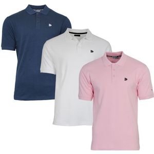 Donnay Donnay Heren - 3-Pack - Polo shirt Noah - Navy / Wit / Shadow Pink