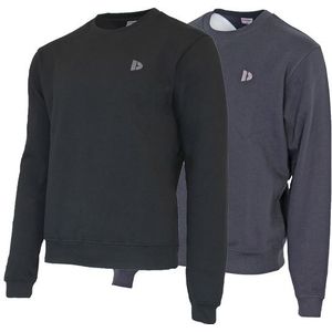 Donnay Donnay Heren - 2-Pack - Fleece Crew Sweater Dean - Zwart & Navy
