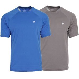 Donnay - Sportshirt - True Blue/Steel Grey - T-Shirt - Heren - 2-Pack