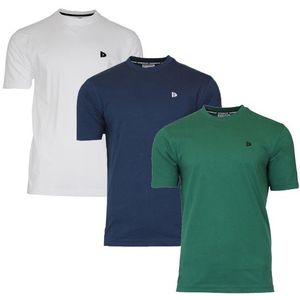Donnay Donnay Heren - 3-Pack - T-Shirt Vince - Wit/Navy/Bosgroen